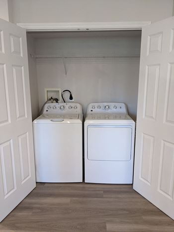 Full size washer and dryer available in upgraded floor plans